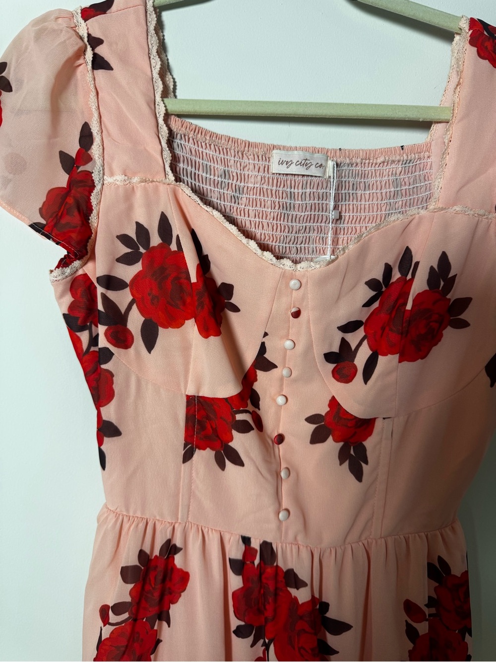 IVY CITY CO Feminine Roses are Red Tiered Coquette Romantic Maxi Dress NWT - Picture 5 of 9